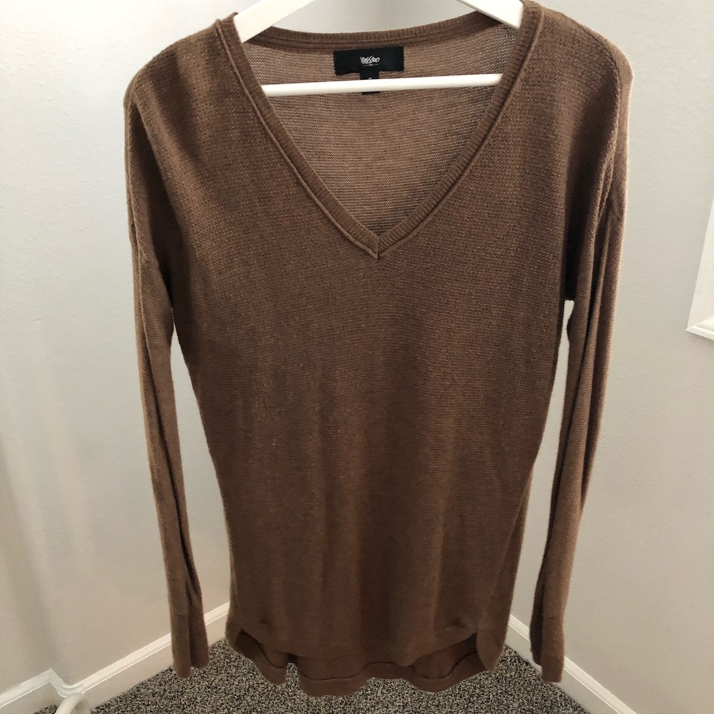 Brown V Neck Sweater